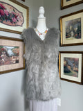 Light Gray Vintage Faux Fur Vest