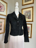 Black Y2k Suede Fitted Jacket