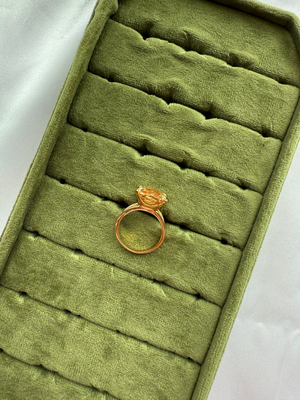 Gold Cushion Champagne Ring Size 7