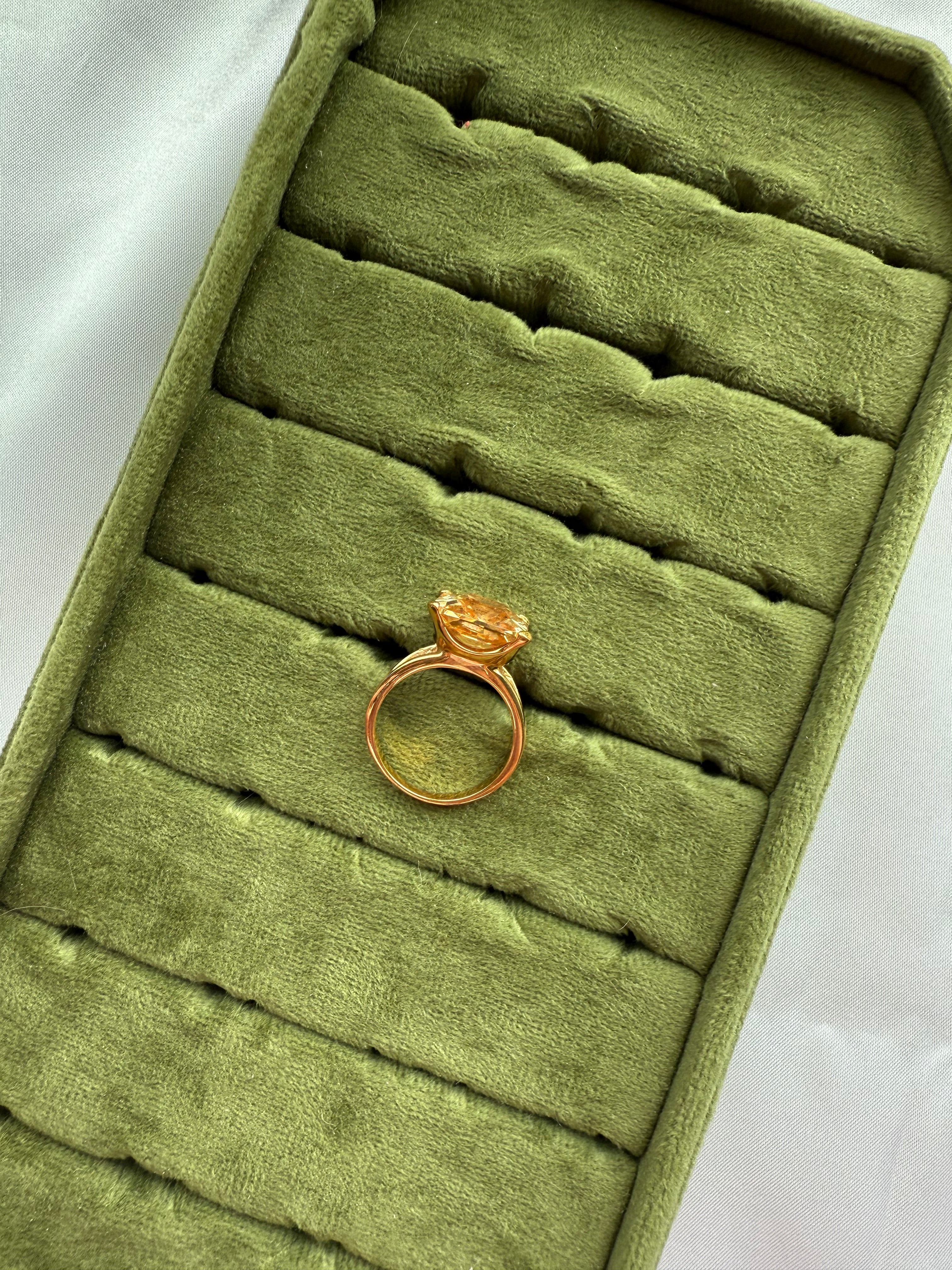 Gold Cushion Champagne Ring Size 7