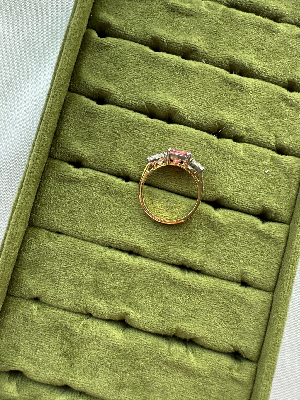 Gold Pink & CZ Ring Size 9