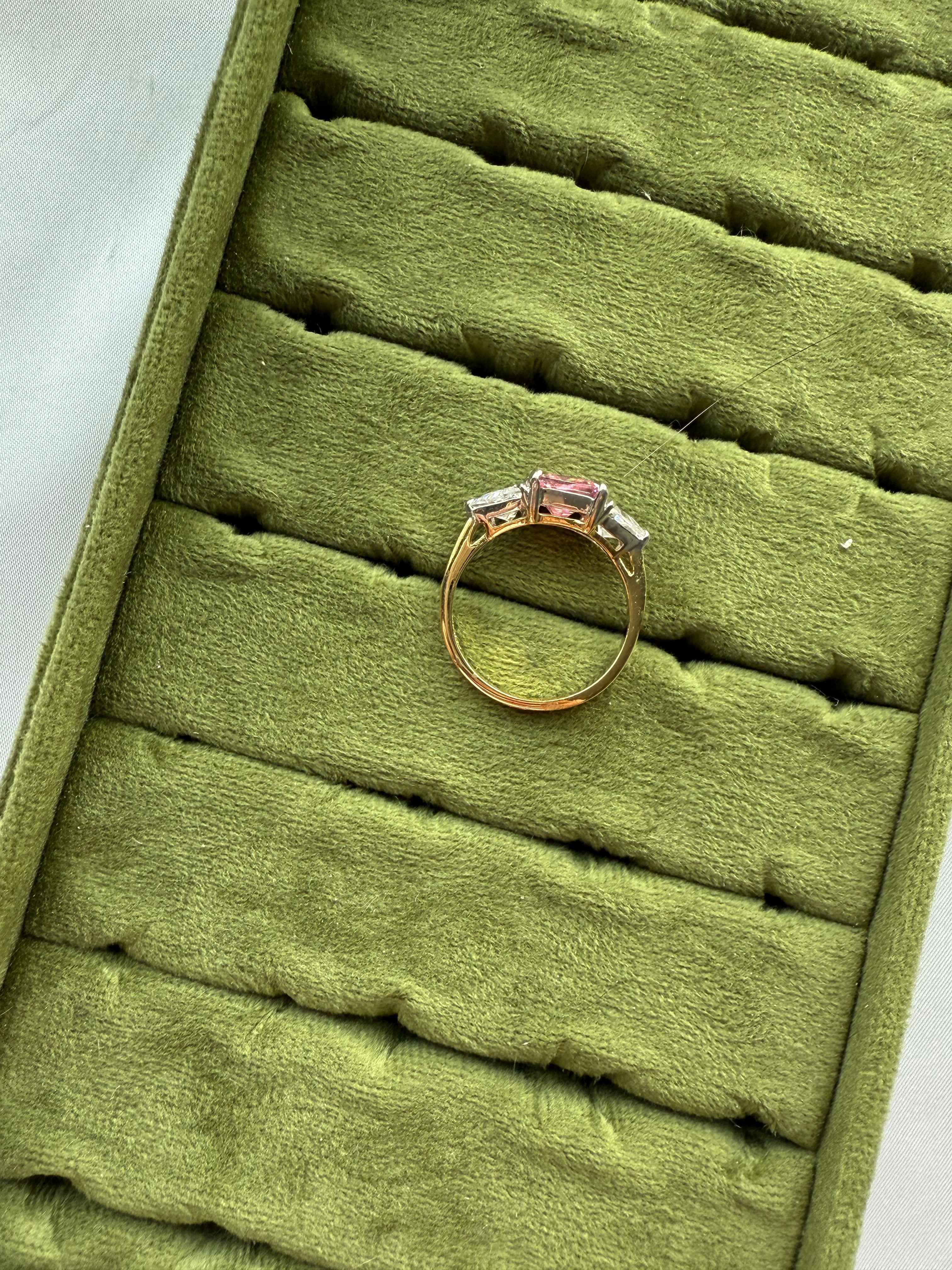Gold Pink & CZ Ring Size 9