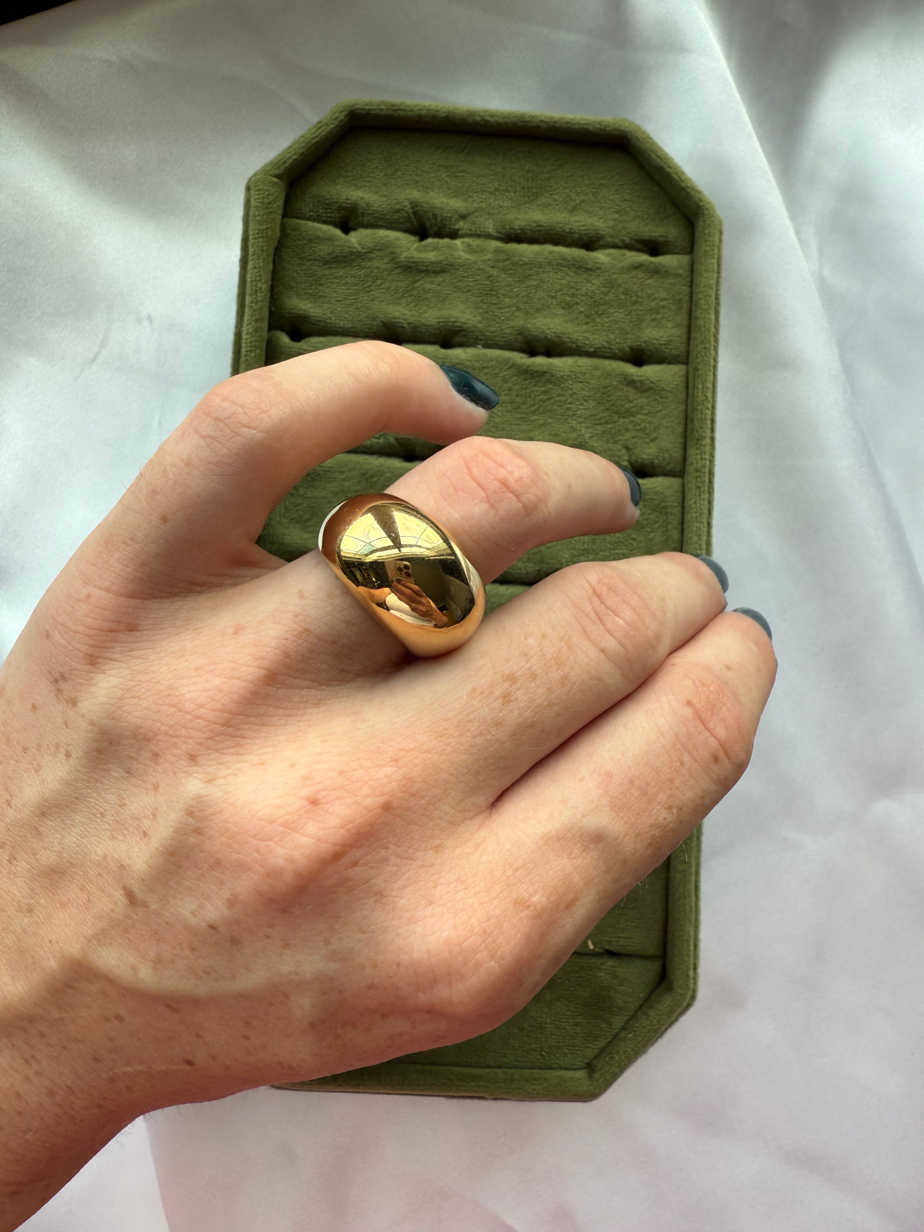 Chunky Gold Dome Ring Size 7