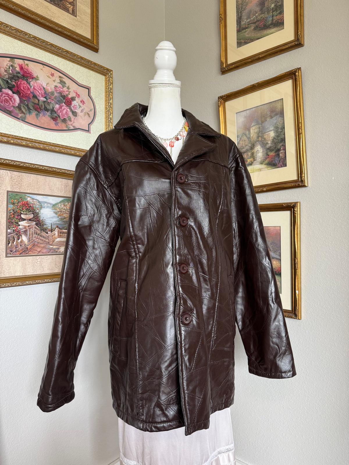 Brown Vintage Leather Coat