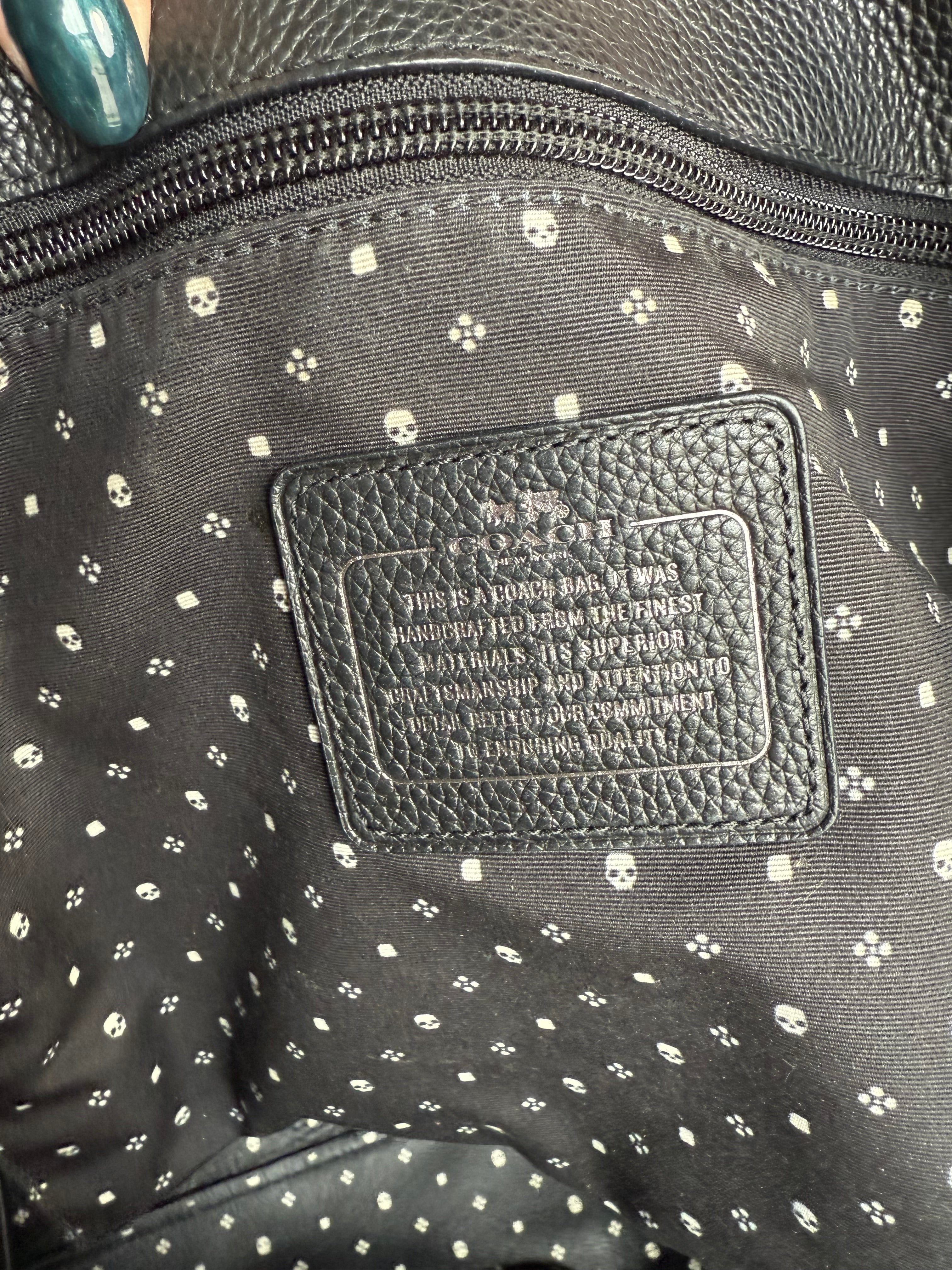 Black Coach Market Tote Bag