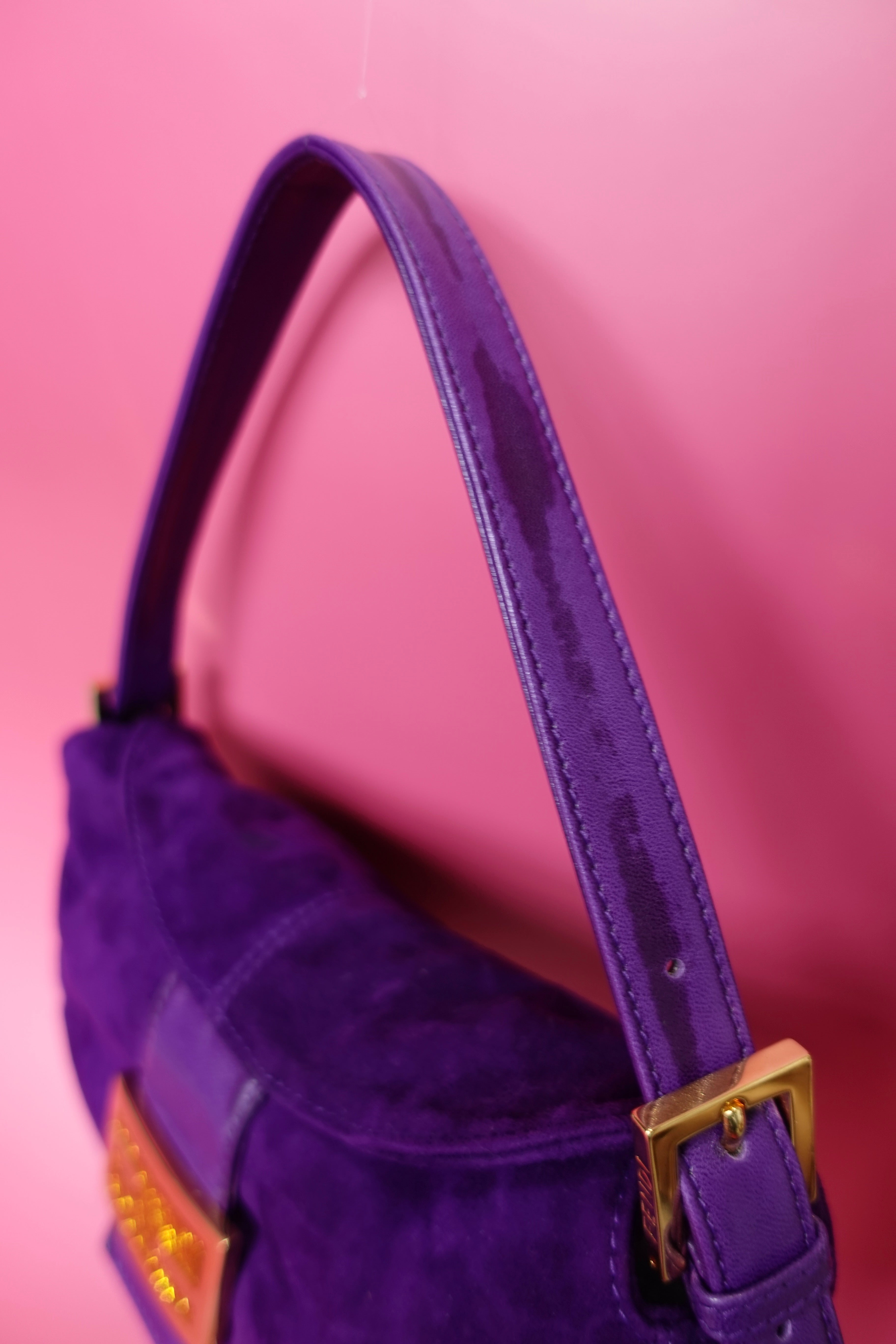 Fendi Purple Suede Baguette