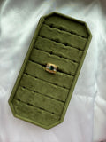 Chunky Gold Emerald Baguette Ring Size 6