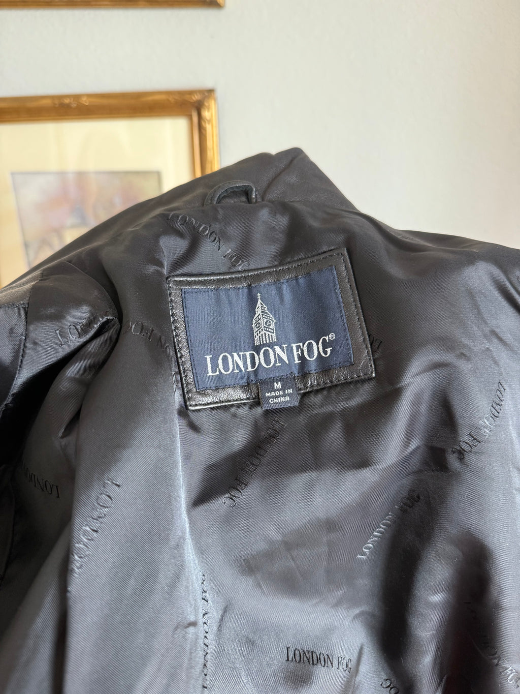 Vintage Black London Fog Leather Peacoat
