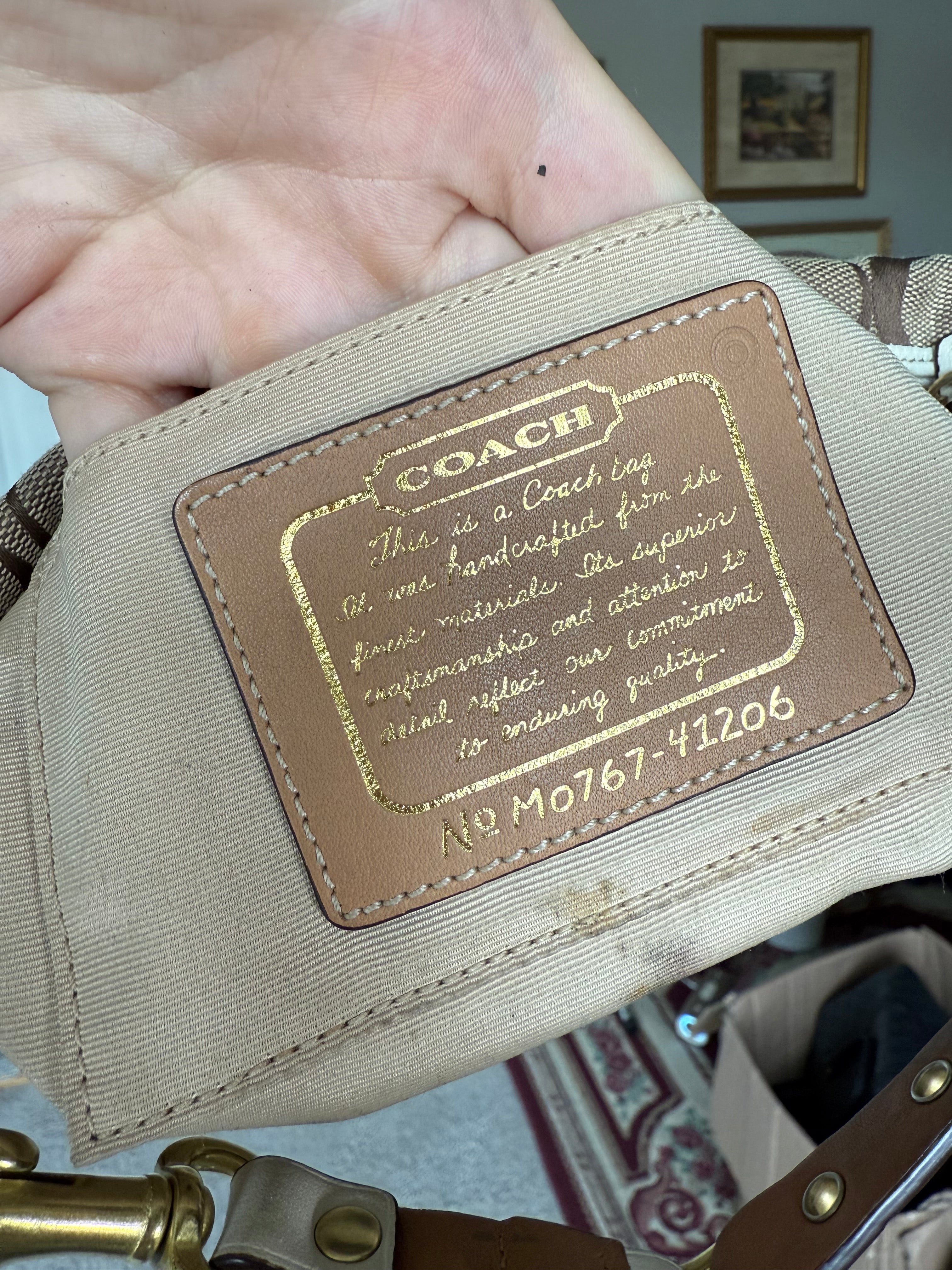 Coach Beige Canvas Shoulder Bag