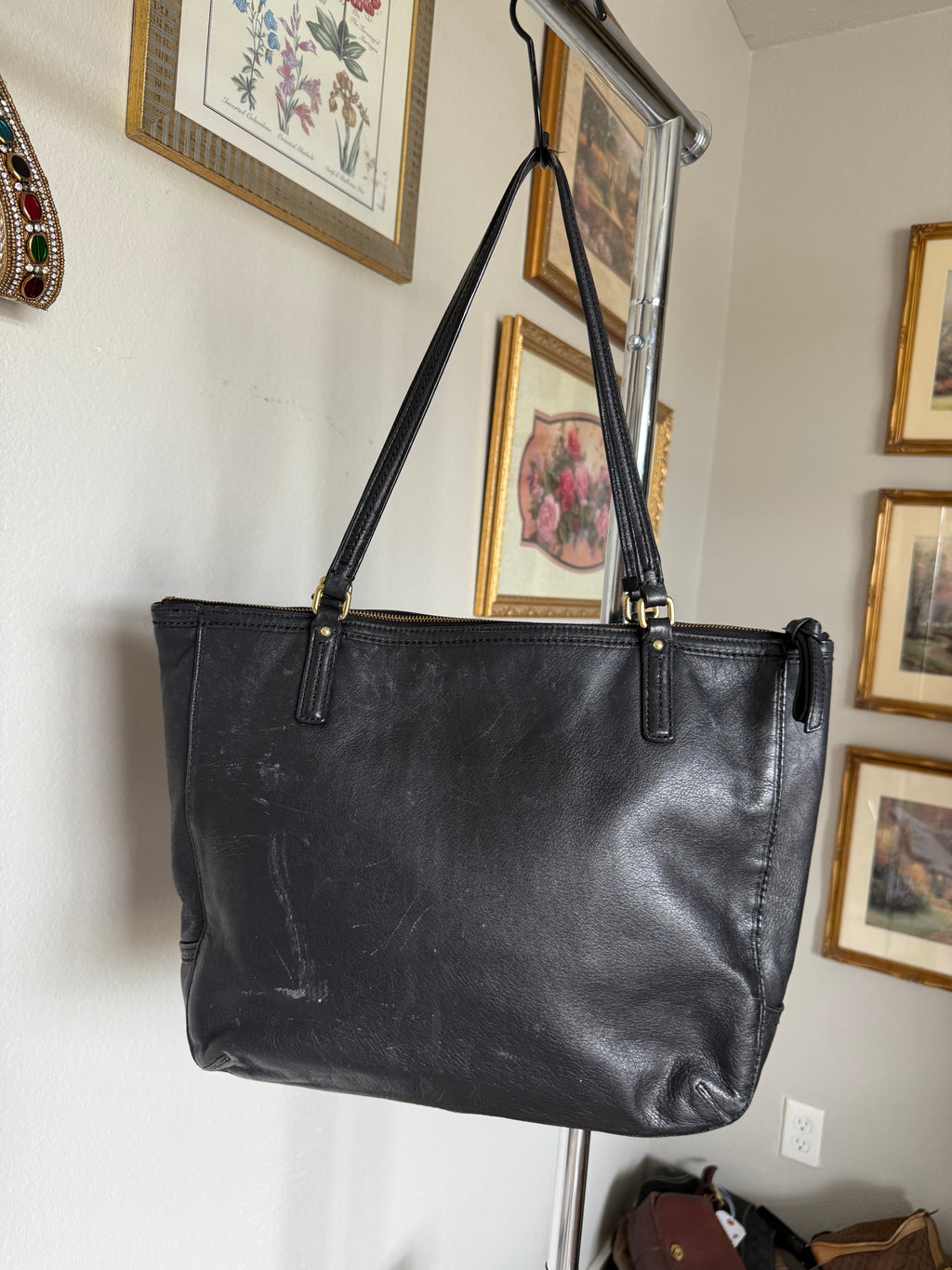 Coach Black Leather Taylor Tote Bag