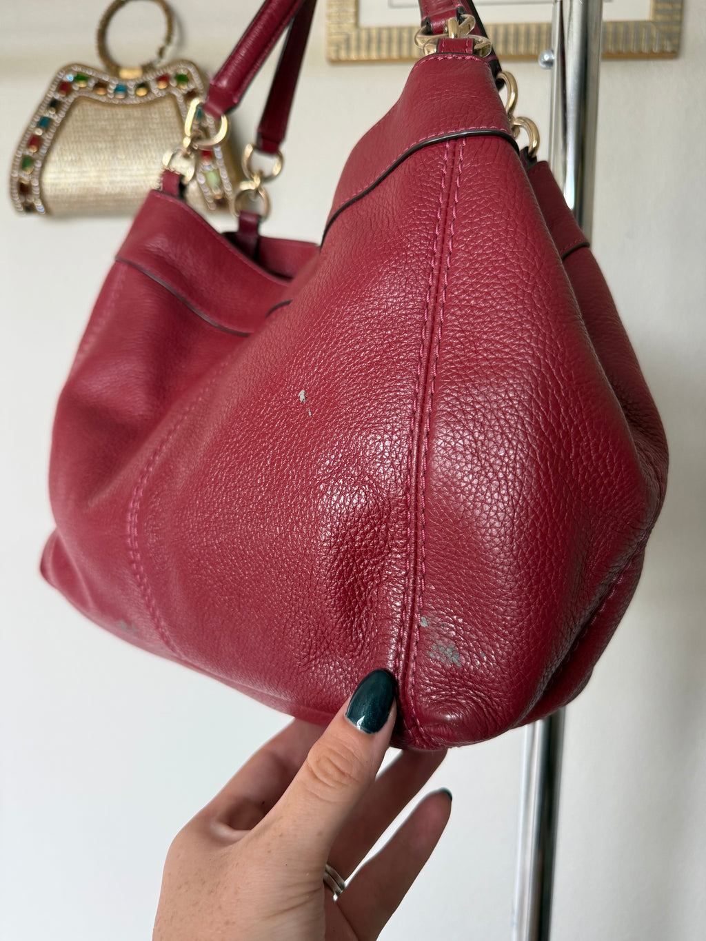 Coach Lexy Red Leather Shoulder Bag