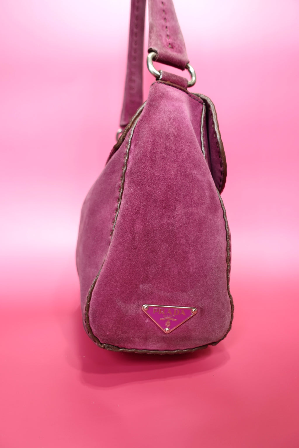 Prada Scamosciato Suede Shoulder Bag