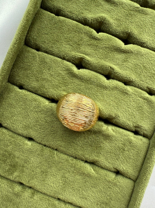 Chunky Gold Textured Dome Ring Size 5.5
