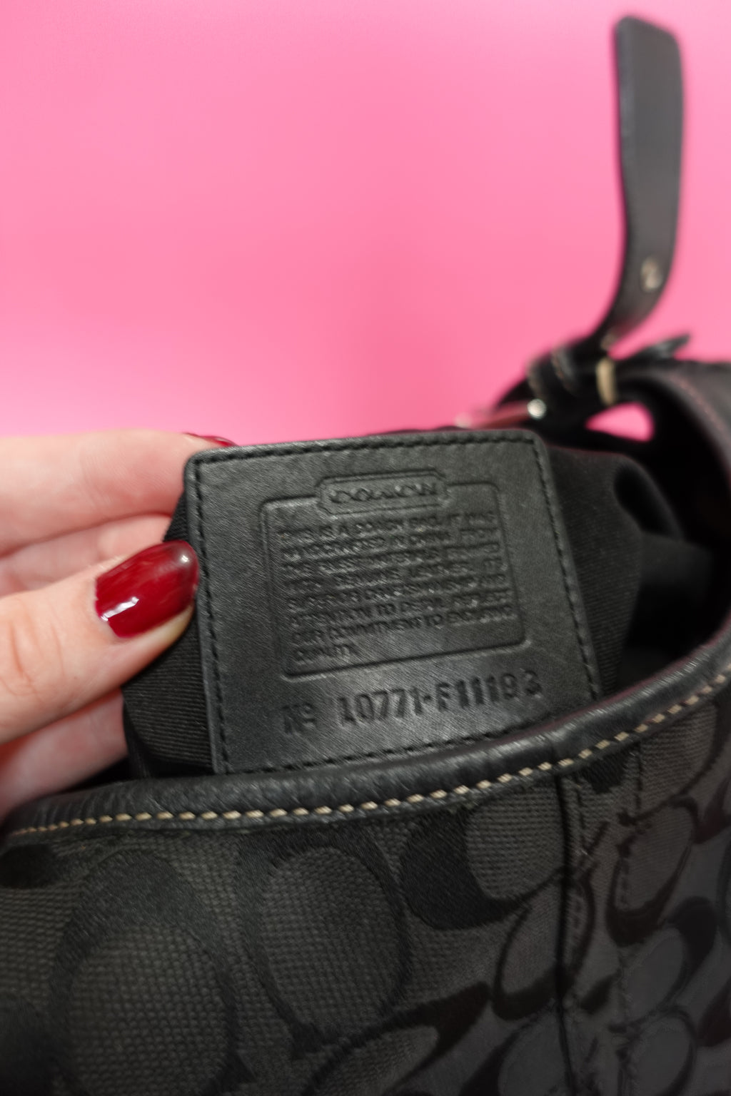 Black Coach Jacquard Crossbody