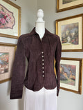 Brown Suede Y2k Button Up Jacket
