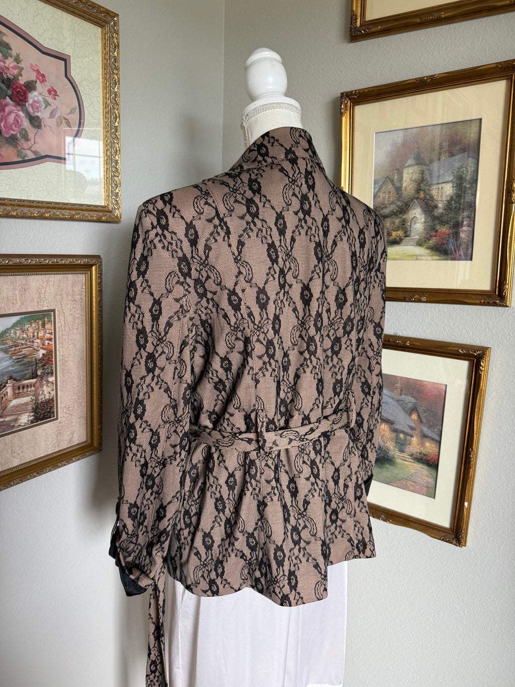 Black & Tan Vintage Lace Blazer