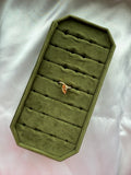 Gold Bezel Marquise Orange Ring Size 6
