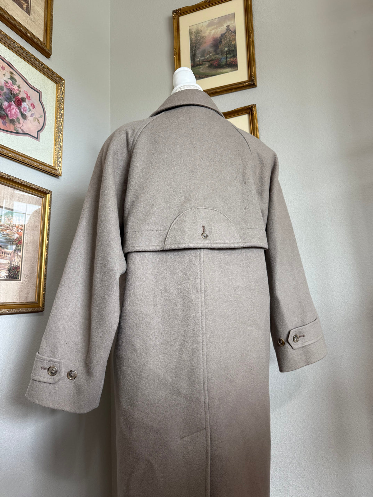 Harve Benard Neutral Pure Wool Trenchcoat