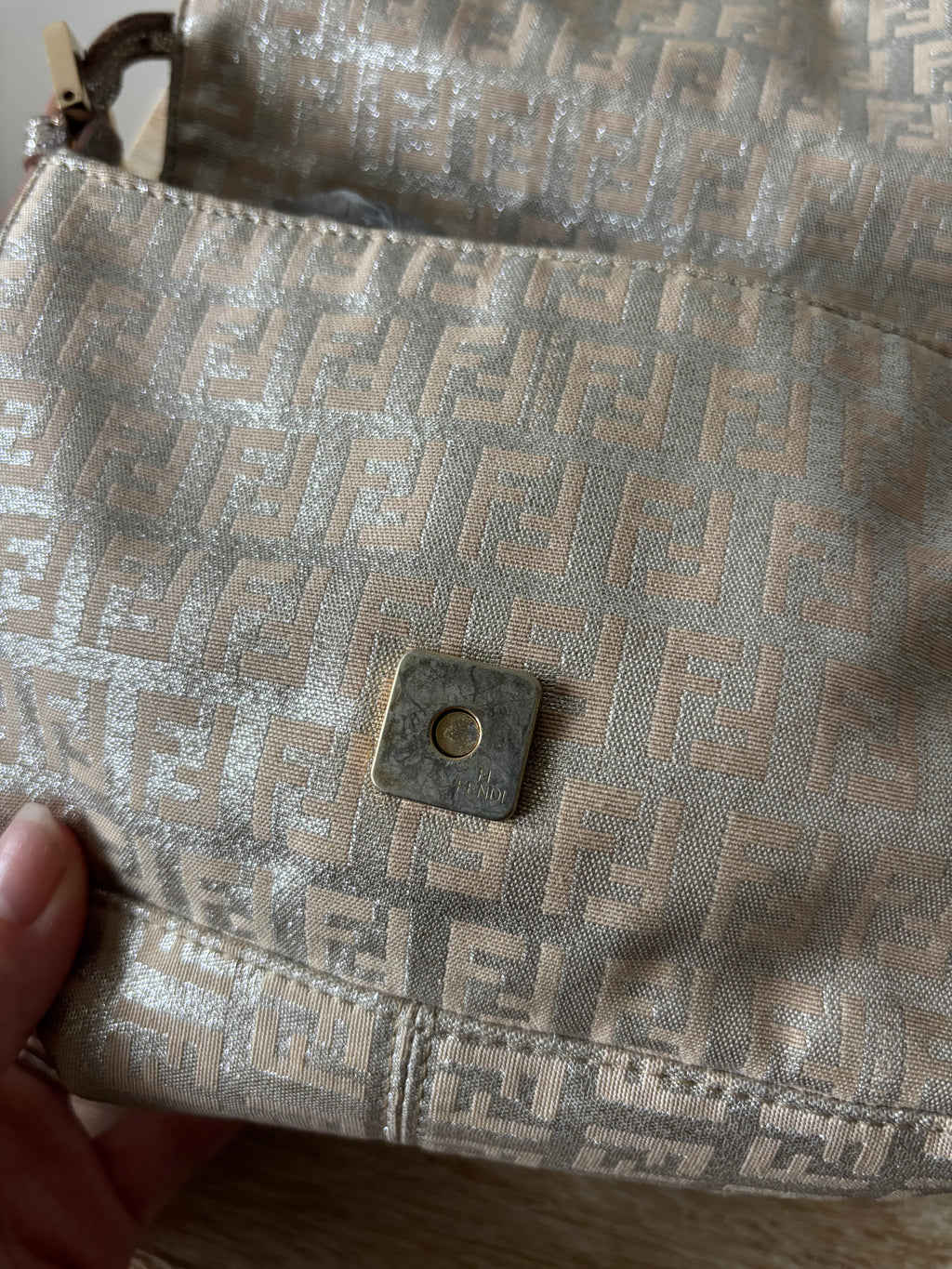 Fendi Metallic Zucchino Mini Mamma Baguette Bag