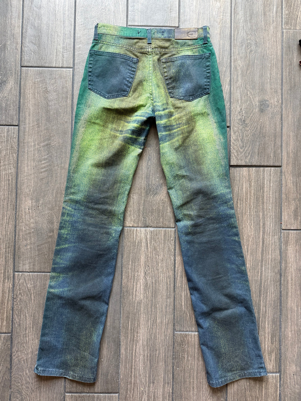 Roberto Cavalli Green Acid Wash Jeans