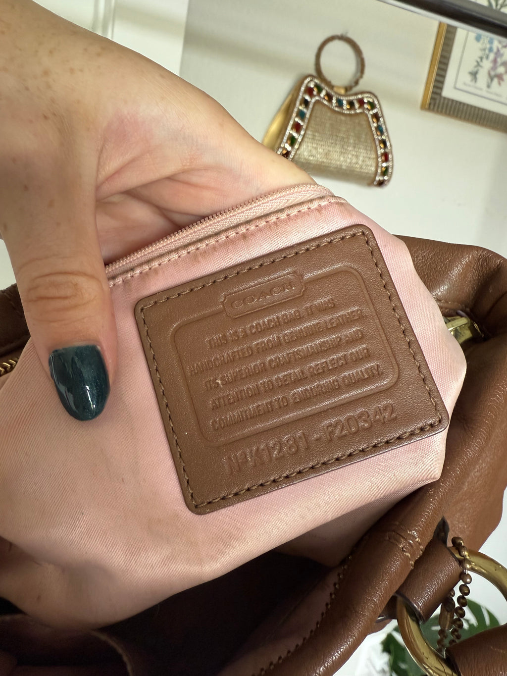 Coach Ashley Brown Leather Satchel