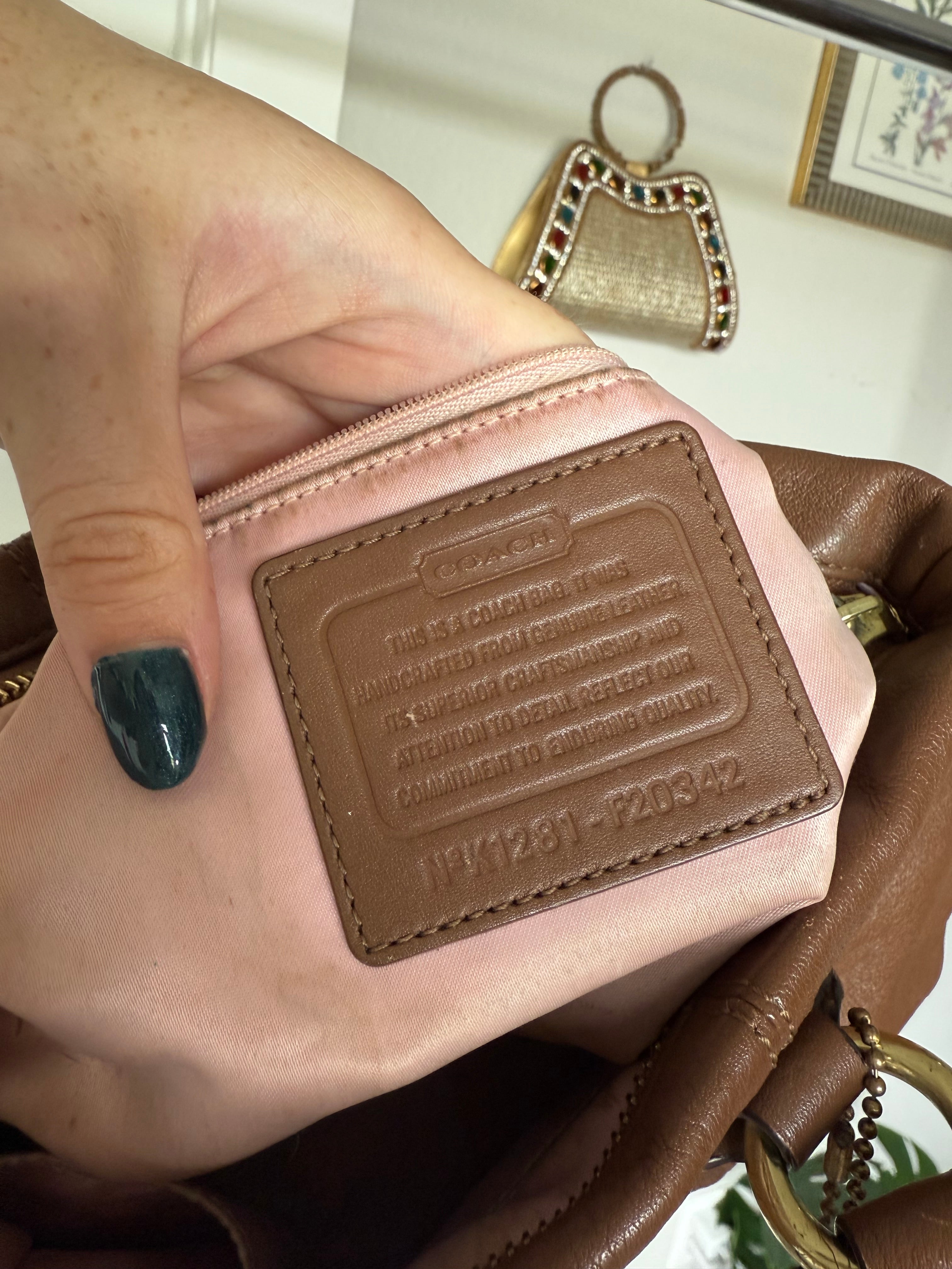 Coach Ashley Brown Leather Satchel