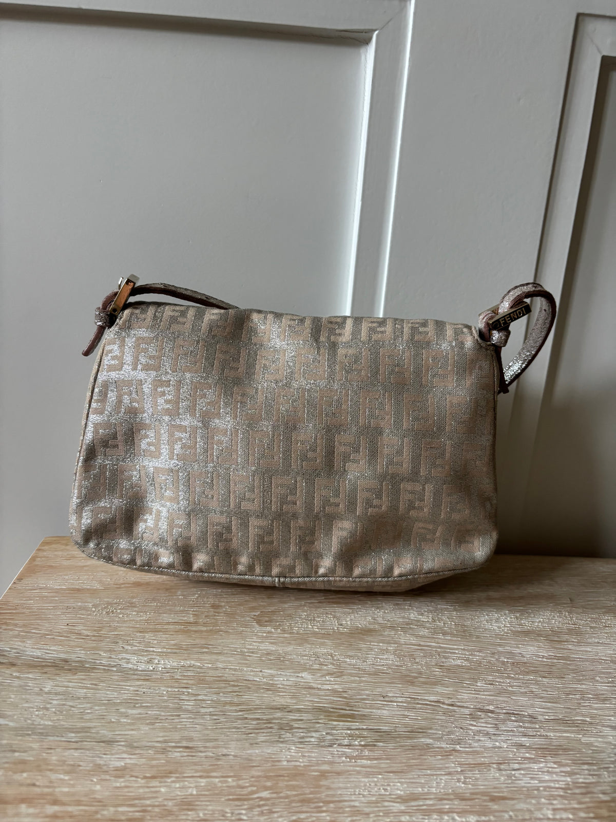 Fendi Metallic Zucchino Mini Mamma Baguette Bag
