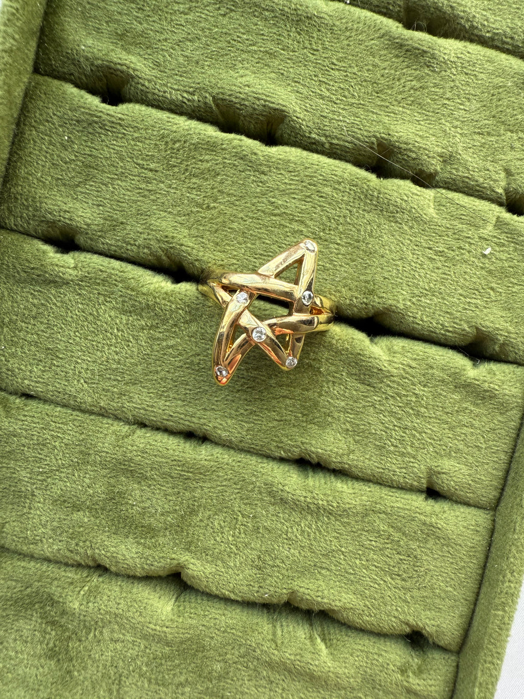 Gold CZ Star Ring Size 8.75