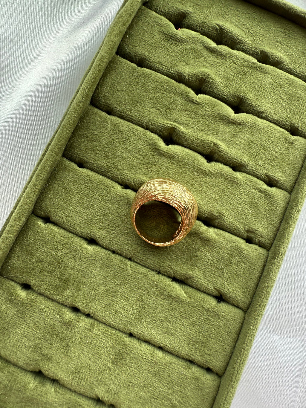 Chunky Gold Textured Dome Ring Size 5.5