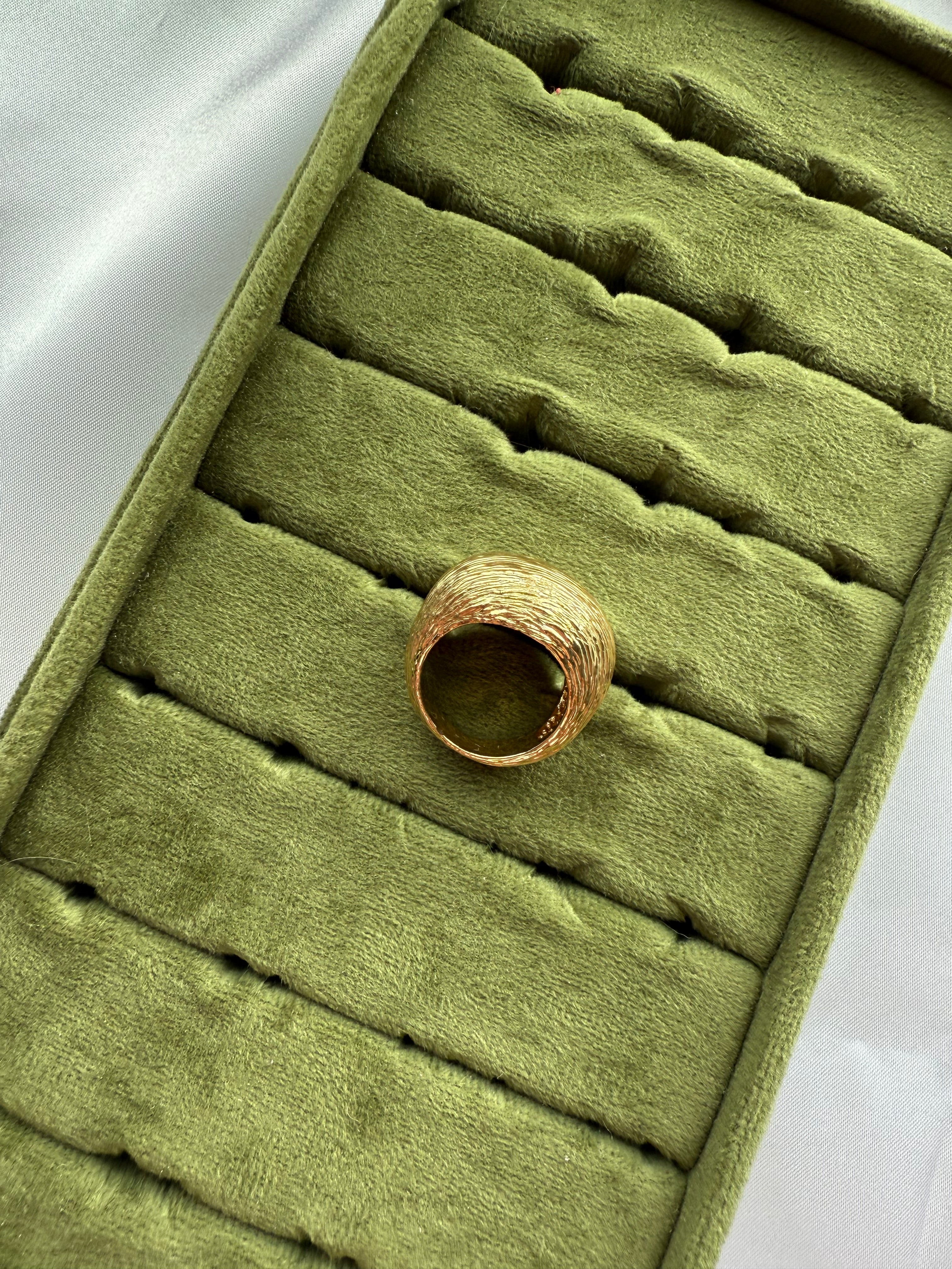 Chunky Gold Textured Dome Ring Size 5.5