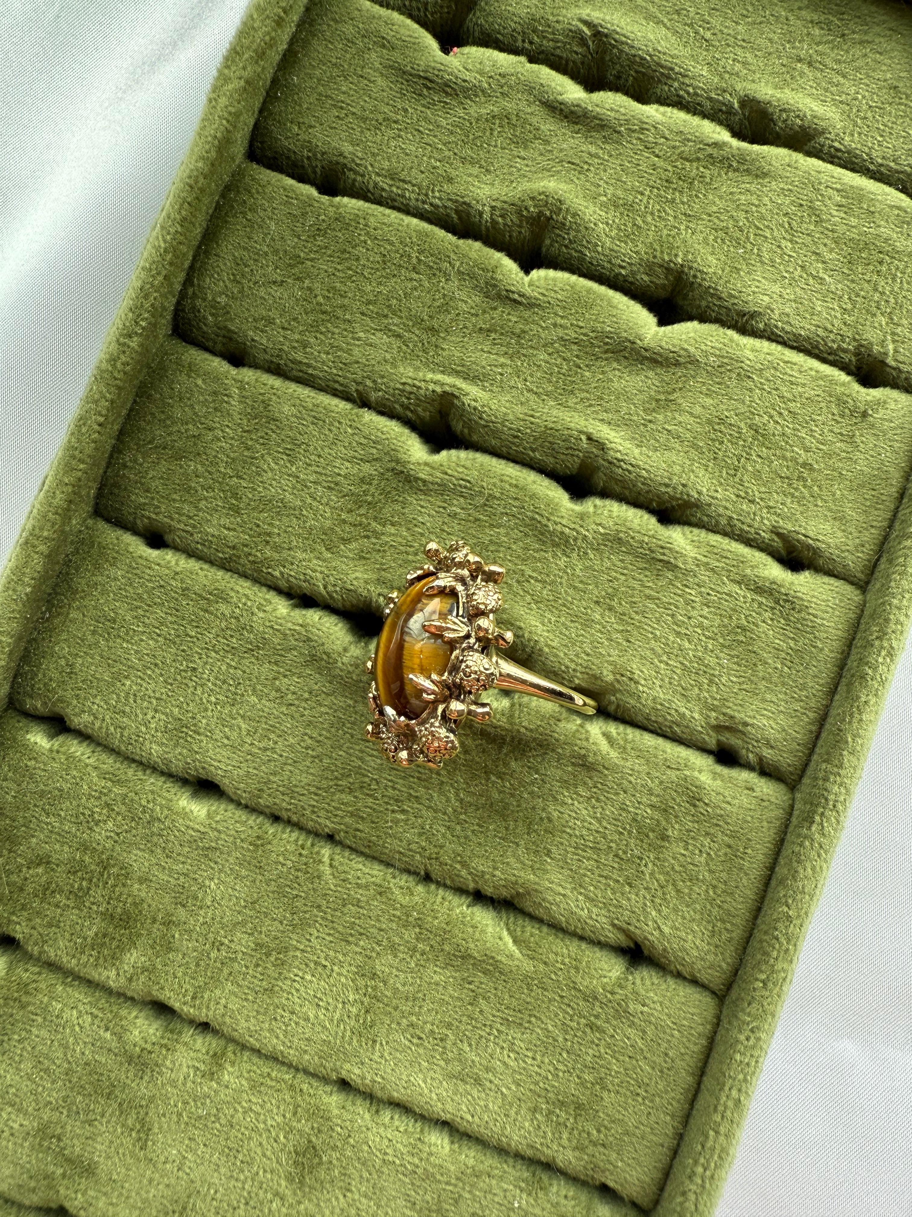 Gold Tiger's Eye Chunky Ring Size 6.5