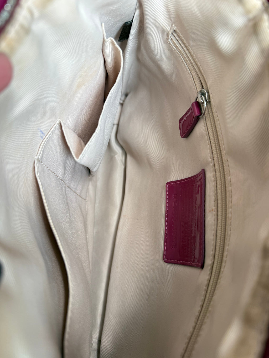 Coach Pink Signature Canvas Tote