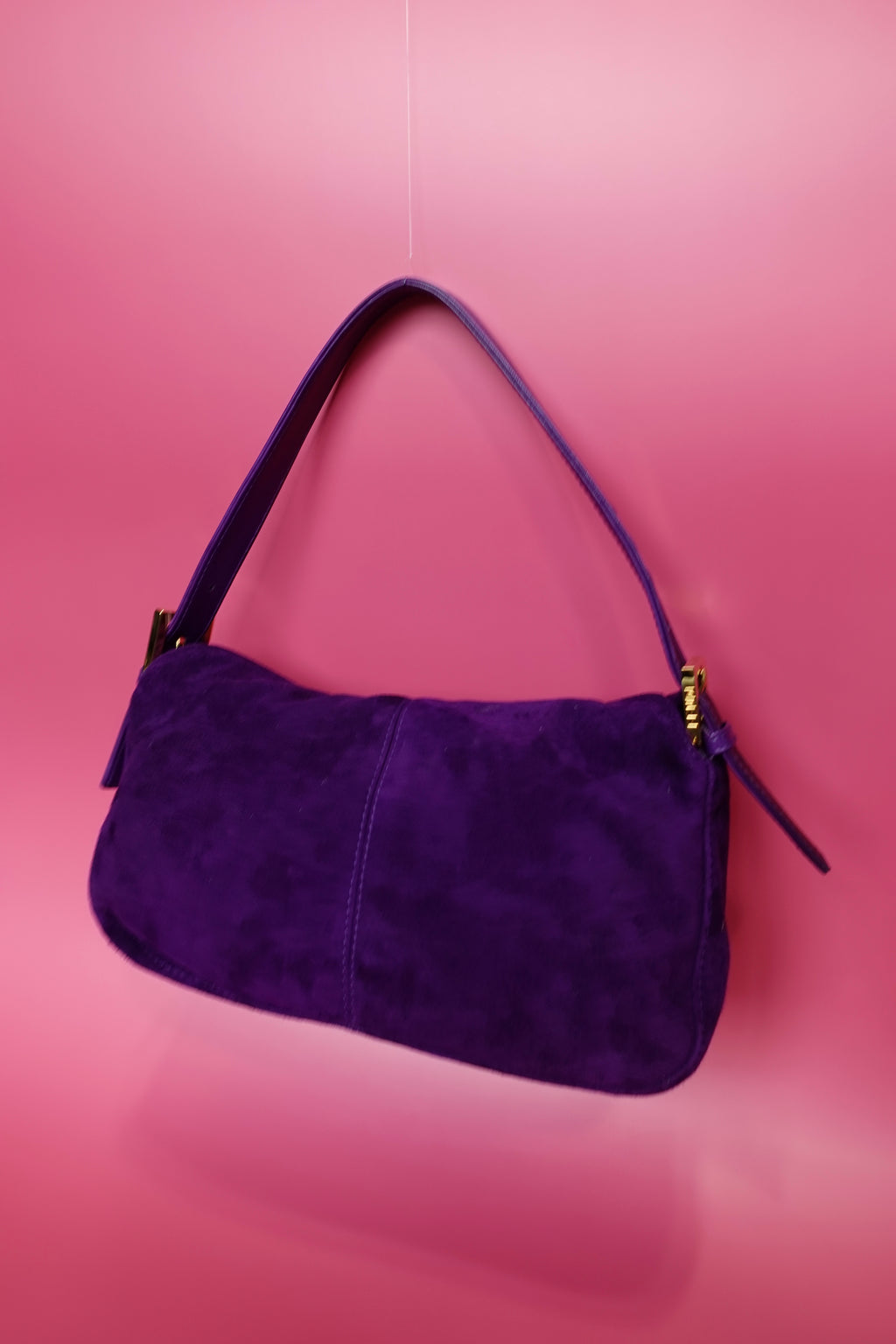 Fendi Purple Suede Baguette