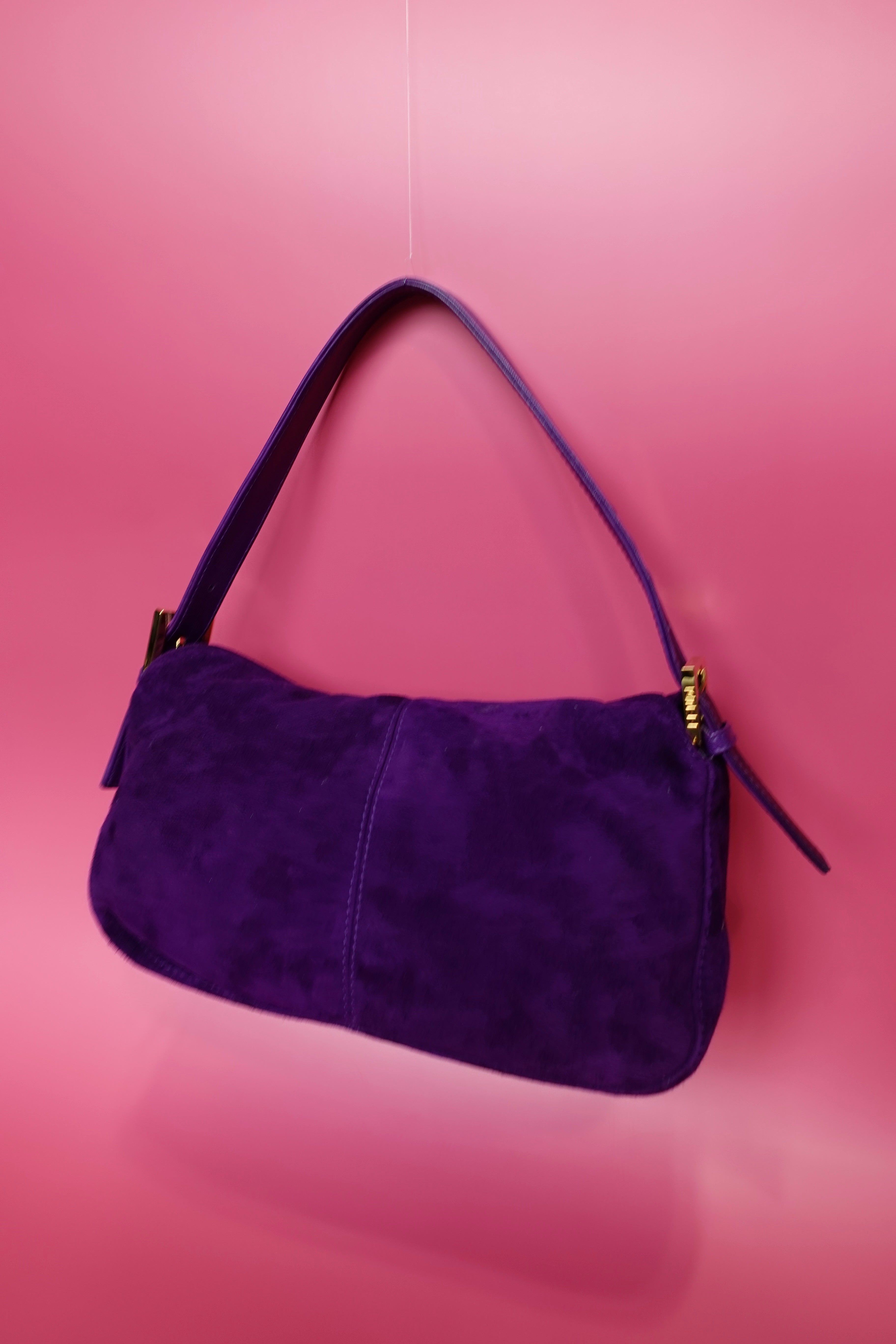 Fendi Purple Suede Baguette