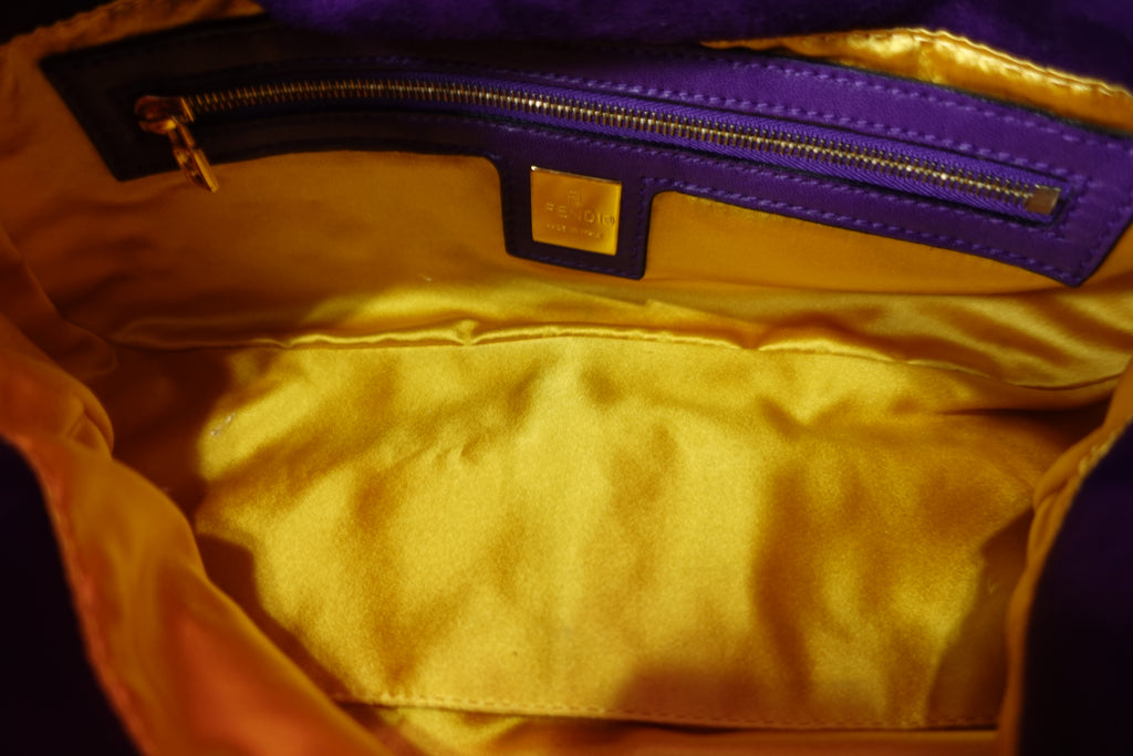 Fendi Purple Suede Baguette