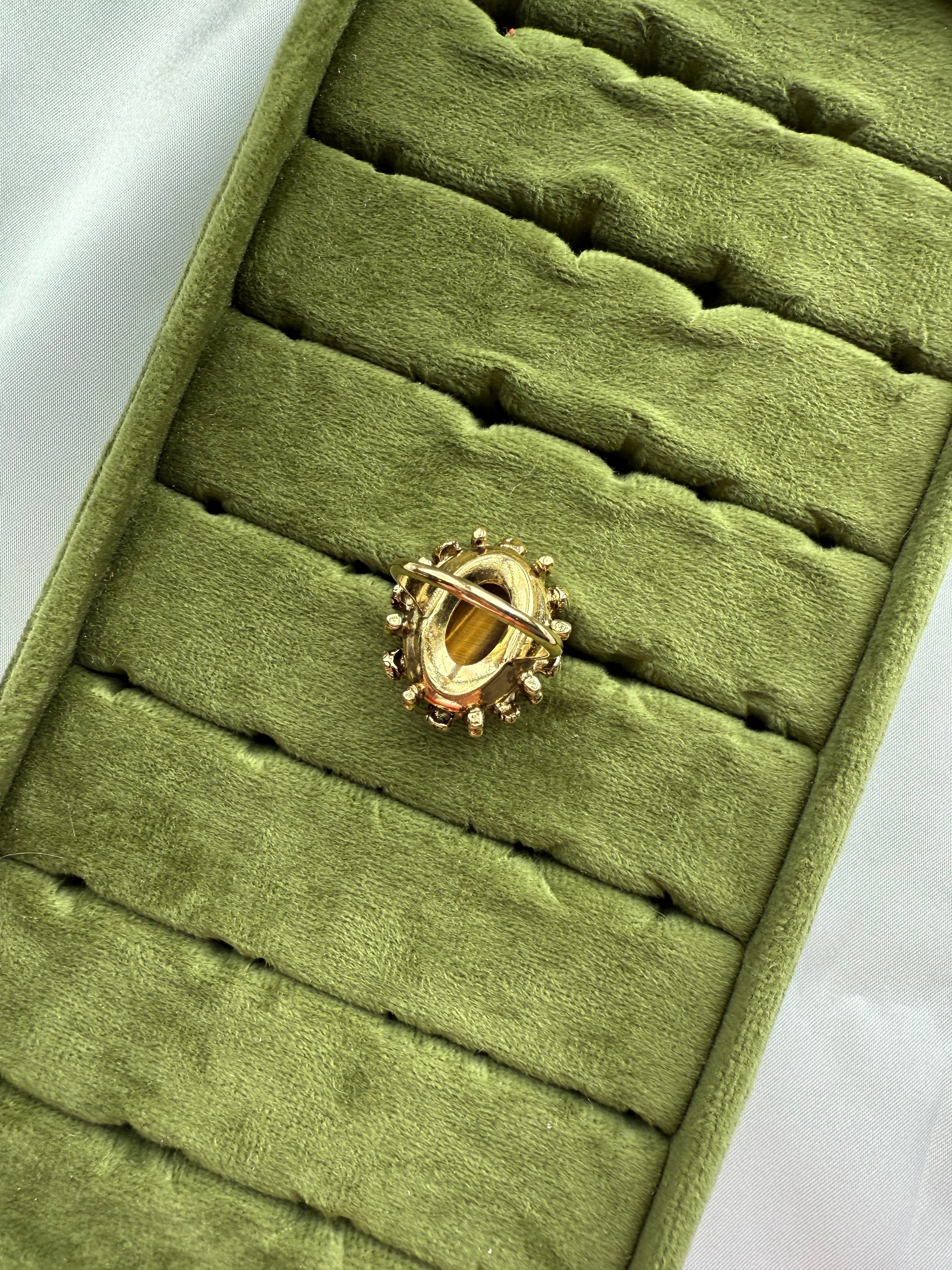 Gold Tiger's Eye Chunky Ring Size 6.5