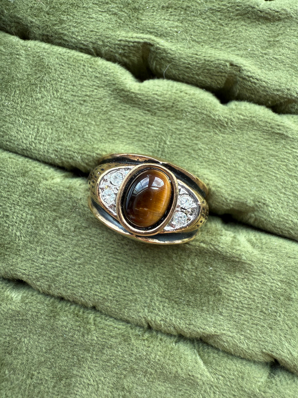 Gold Tiger's Eye Ring Size 10