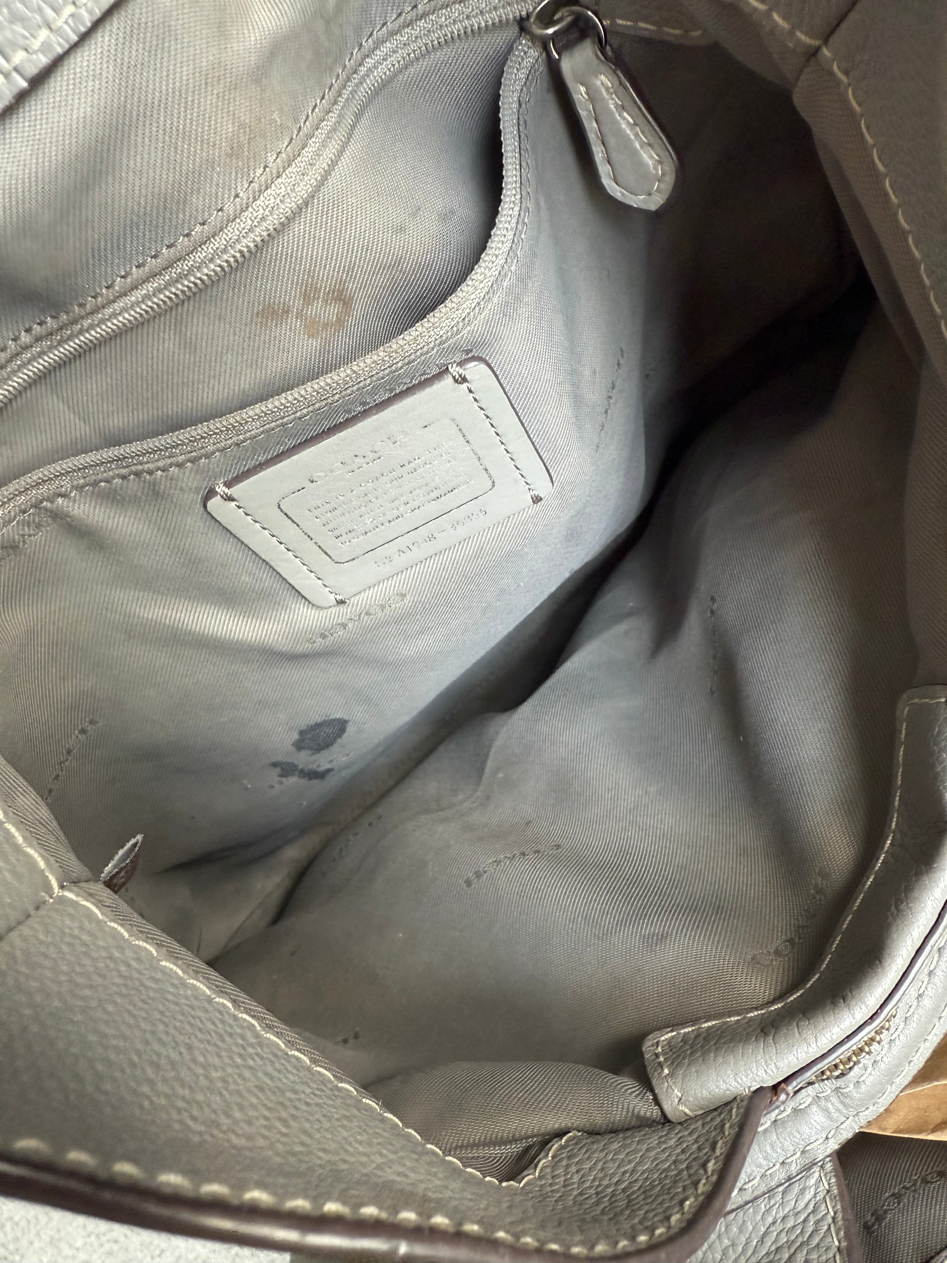 Coach Turnlock Edie Grey Shoulder Bag