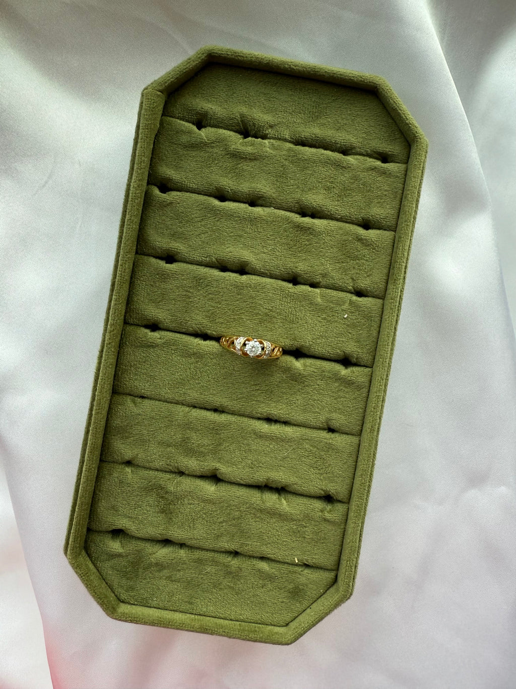 Gold Filigree CZ Ring Size 9