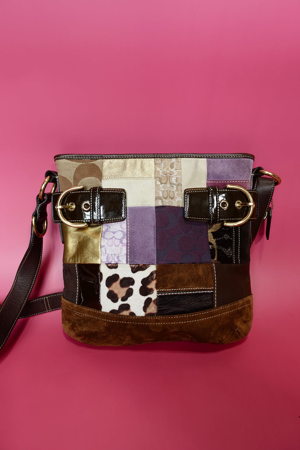 Purple Patchwork Coach Crossbody