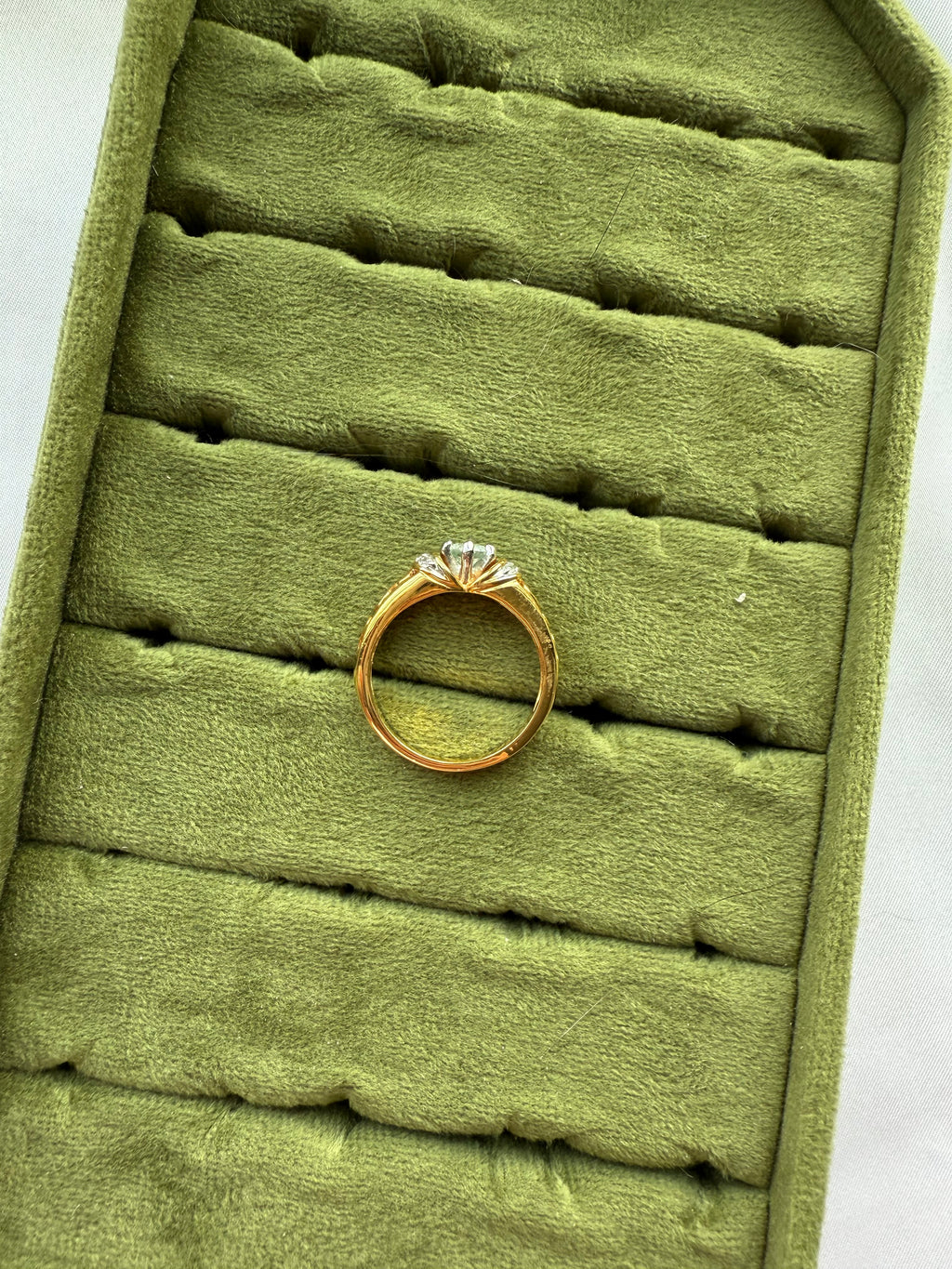 Gold Filigree CZ Ring Size 9