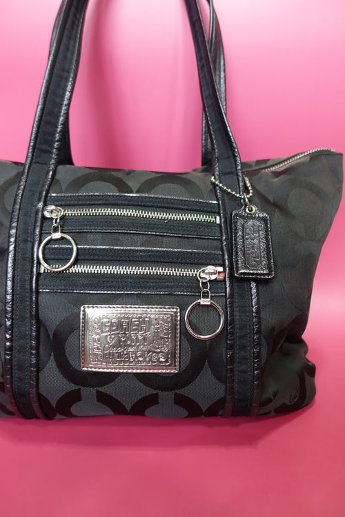 Coach Black Poppy Tote