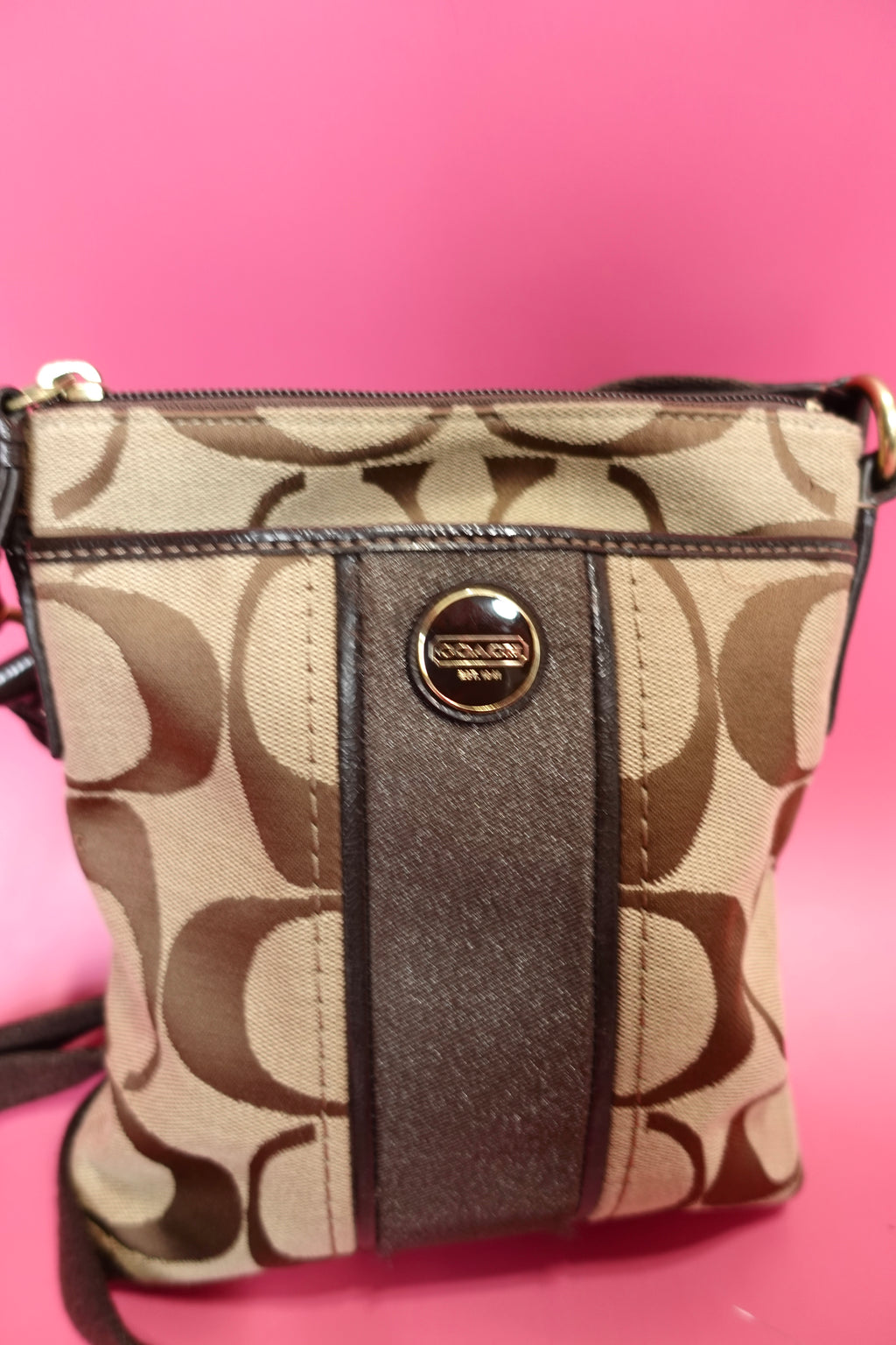 Coach Brown Monogram Crossbody