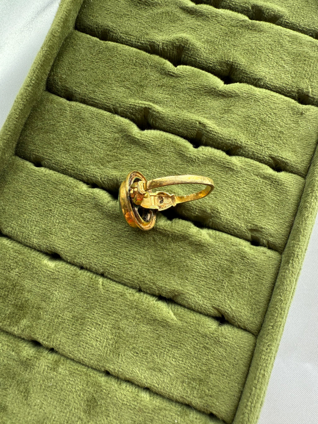 Gold Jade Adjustable Ring Size 7