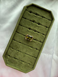 Gold Olive & CZ Ring Size 7