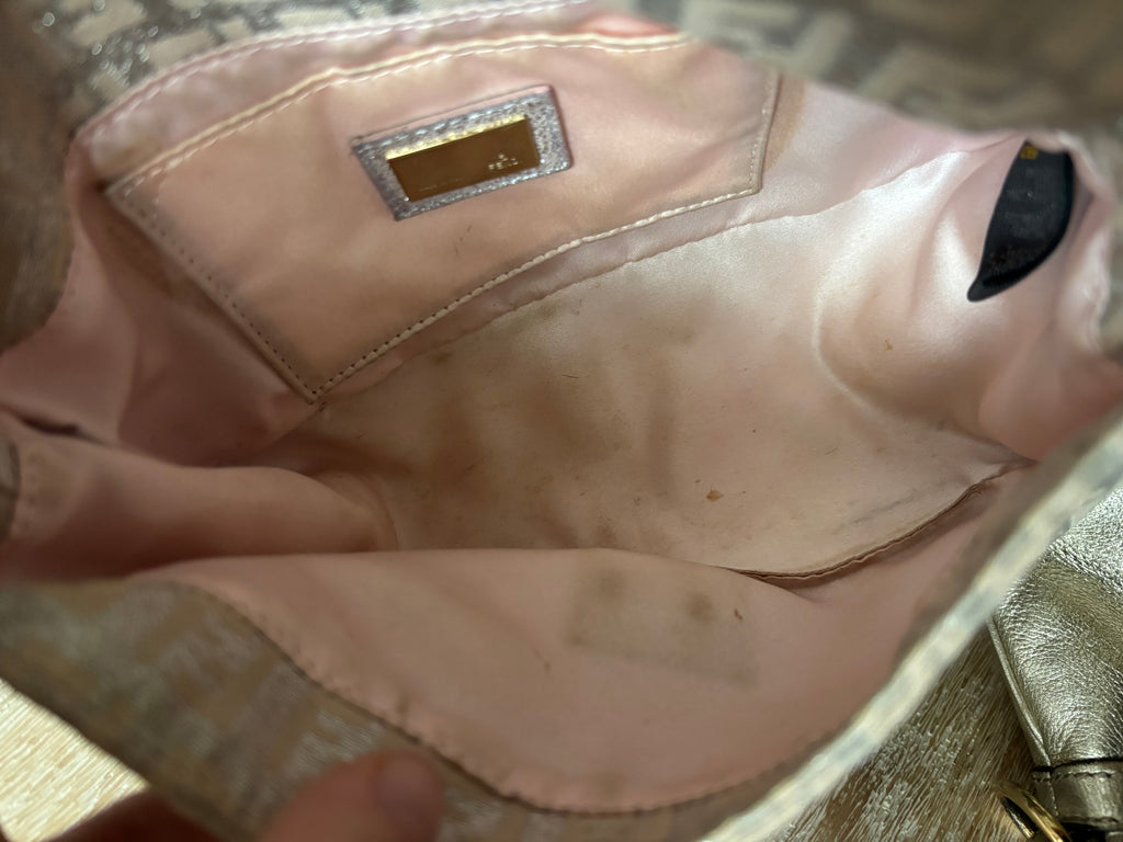 Fendi Metallic Zucchino Mini Mamma Baguette Bag