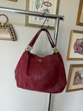 Coach Lexy Red Leather Shoulder Bag