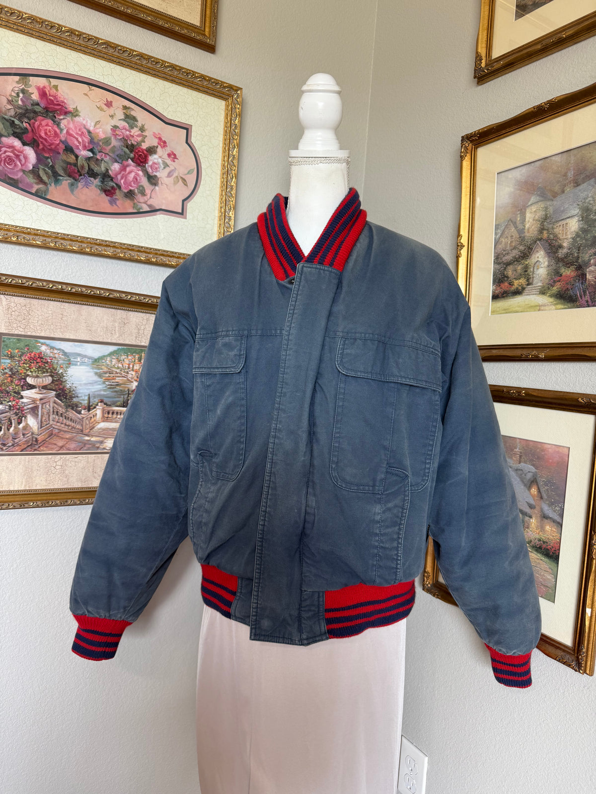 Vintage Pacific Trail Blue & Red Utility Coat