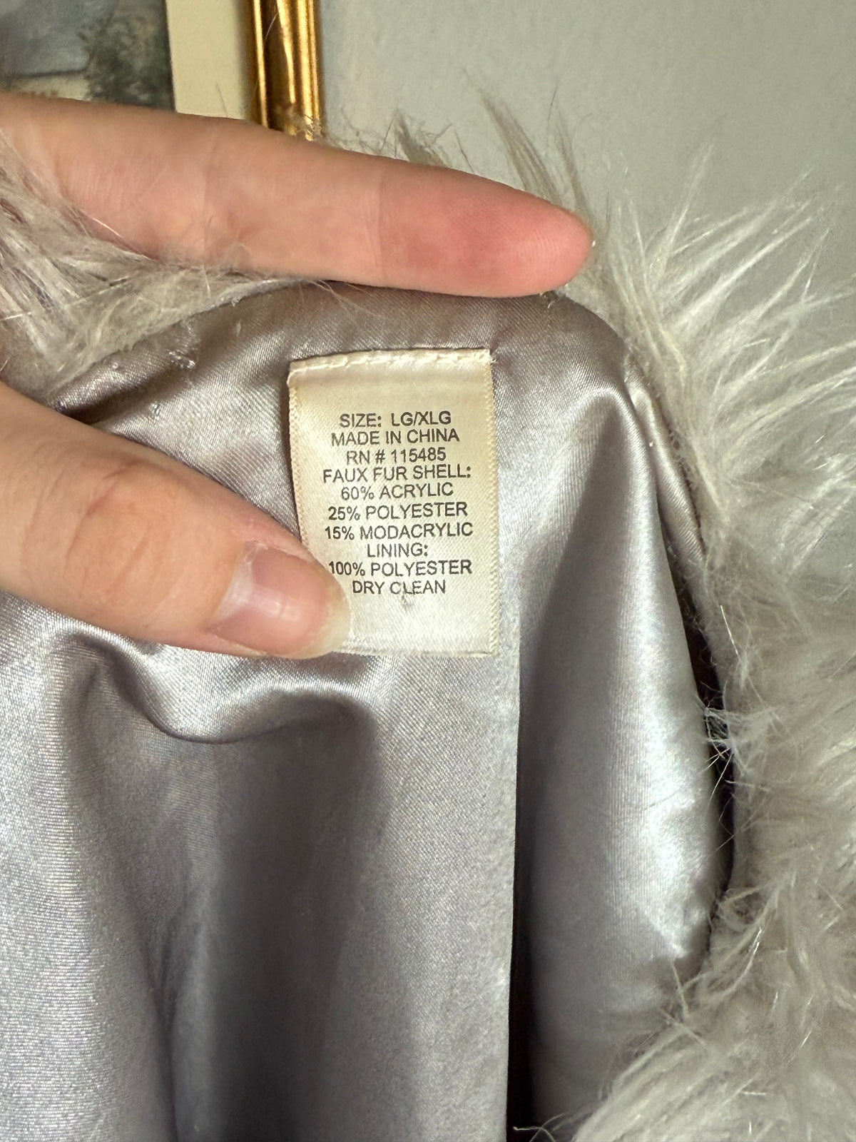 Light Gray Vintage Faux Fur Vest
