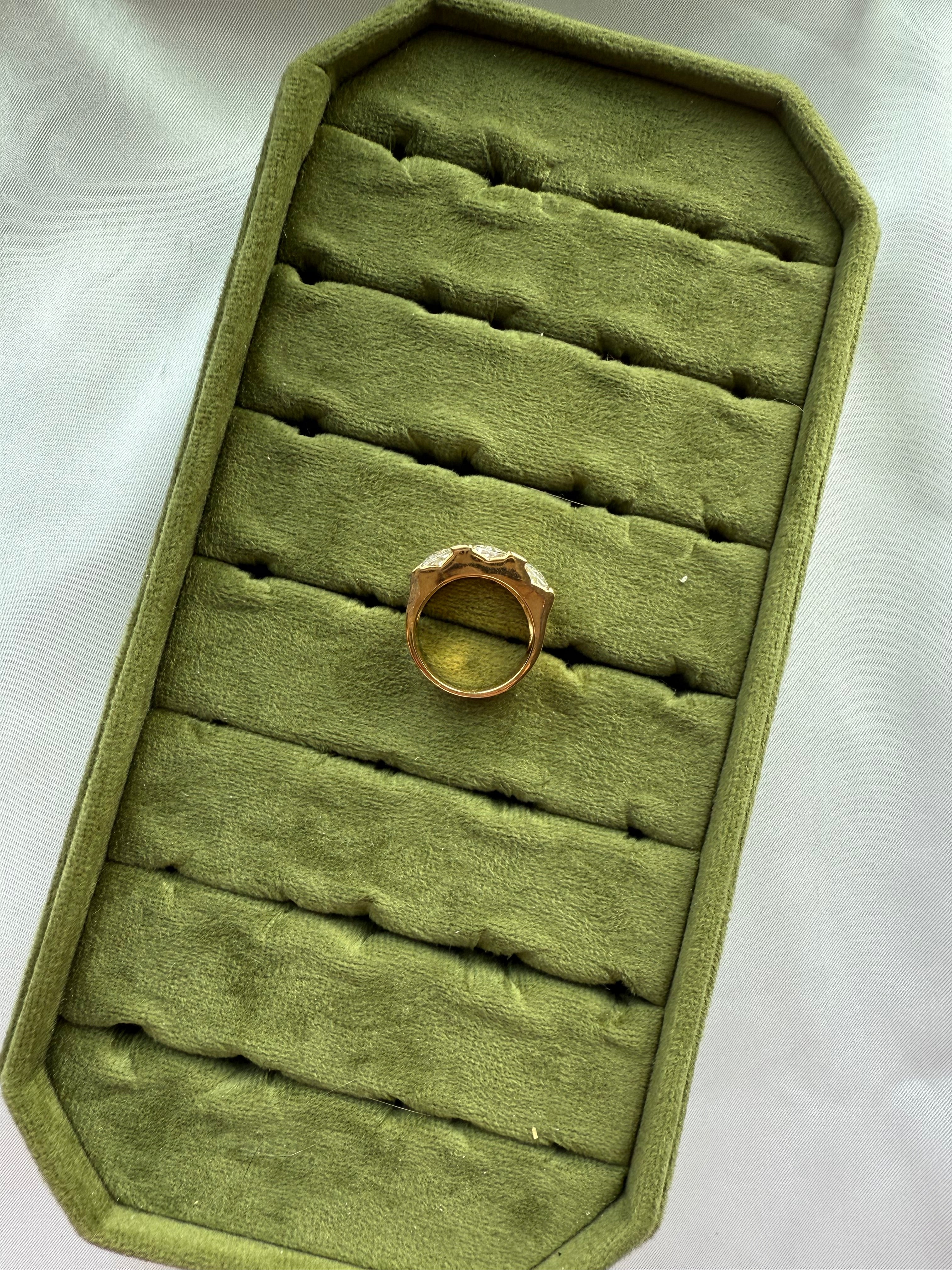 Chunky Gold CZ Baguette Ring Size 7
